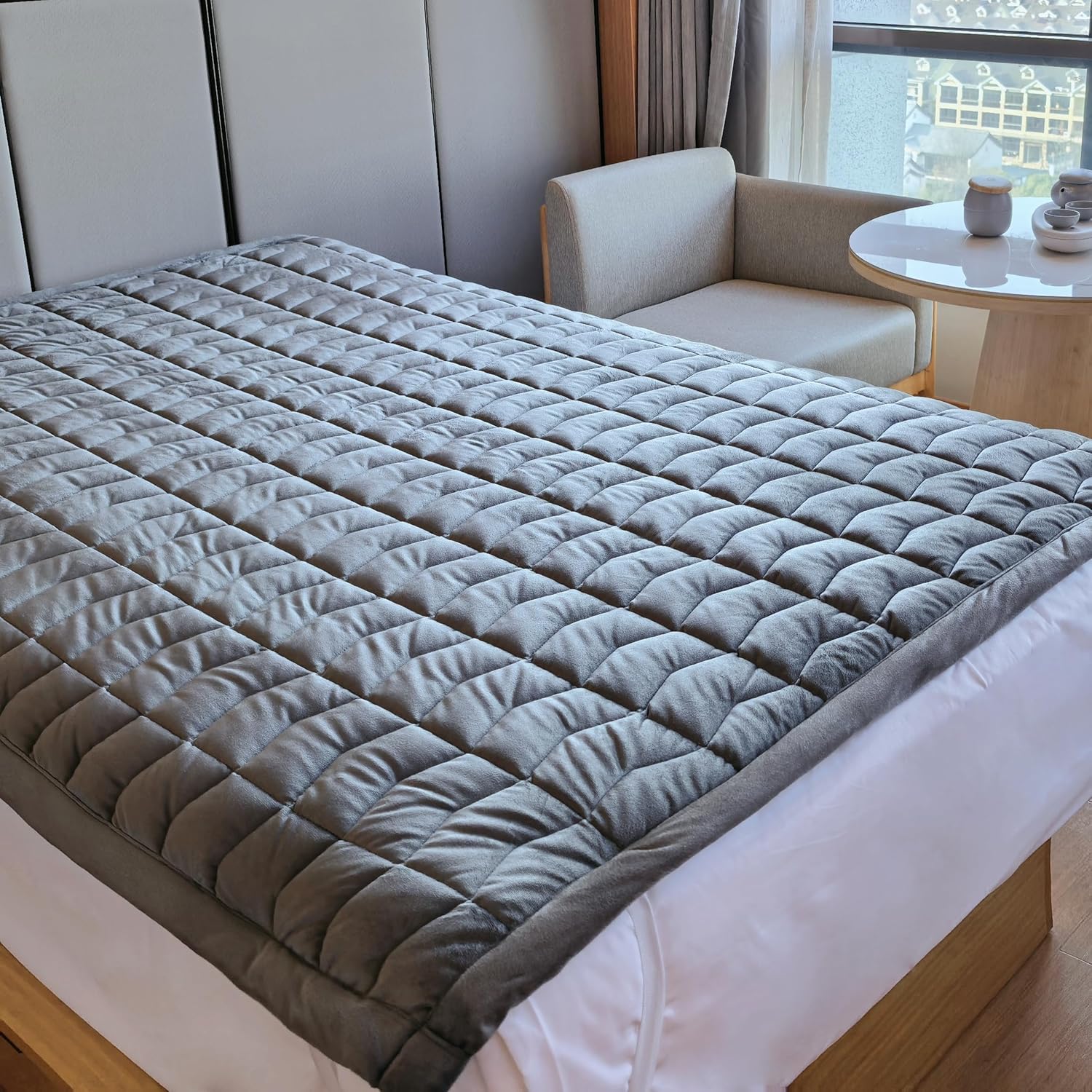 Graphene Heating No Electric Mattress Pad,Provide Sustained Warmth in Cold Weather,Reduce Heat Loss,Rapid Heating Up,King Queen Adult Warm Mattress Pad Topper (78 x 80 inches)