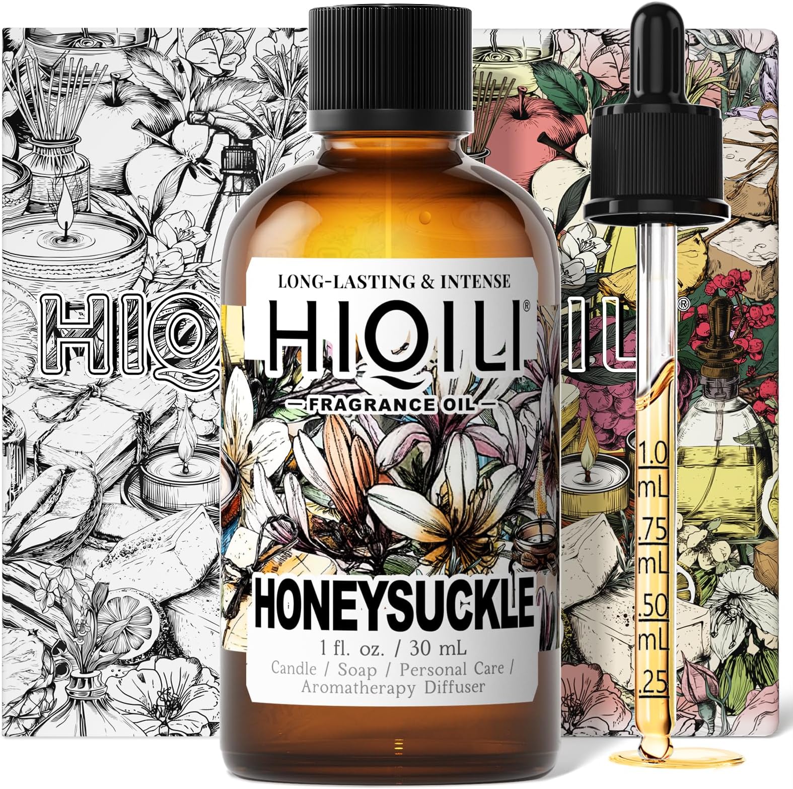 HIQILI Honeysuckle Fragrance Oil for Home Diffuser, Prefect for Candle & Soap Making, Relaxation, Beautiful Gifts - 1 Fl Oz