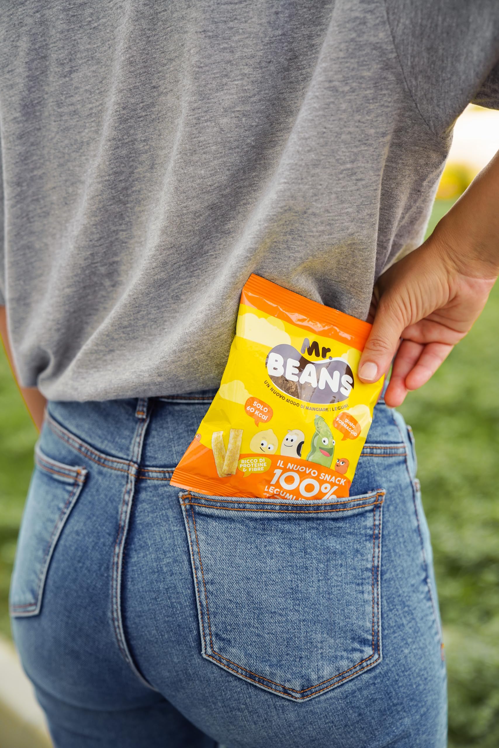 Mr. Beans, Snacks Salados a Base de Legumbres, Ricos en Fibra y Proteínas, No Fritos, Sin Gluten, Sabor Queso, 12x40 g
