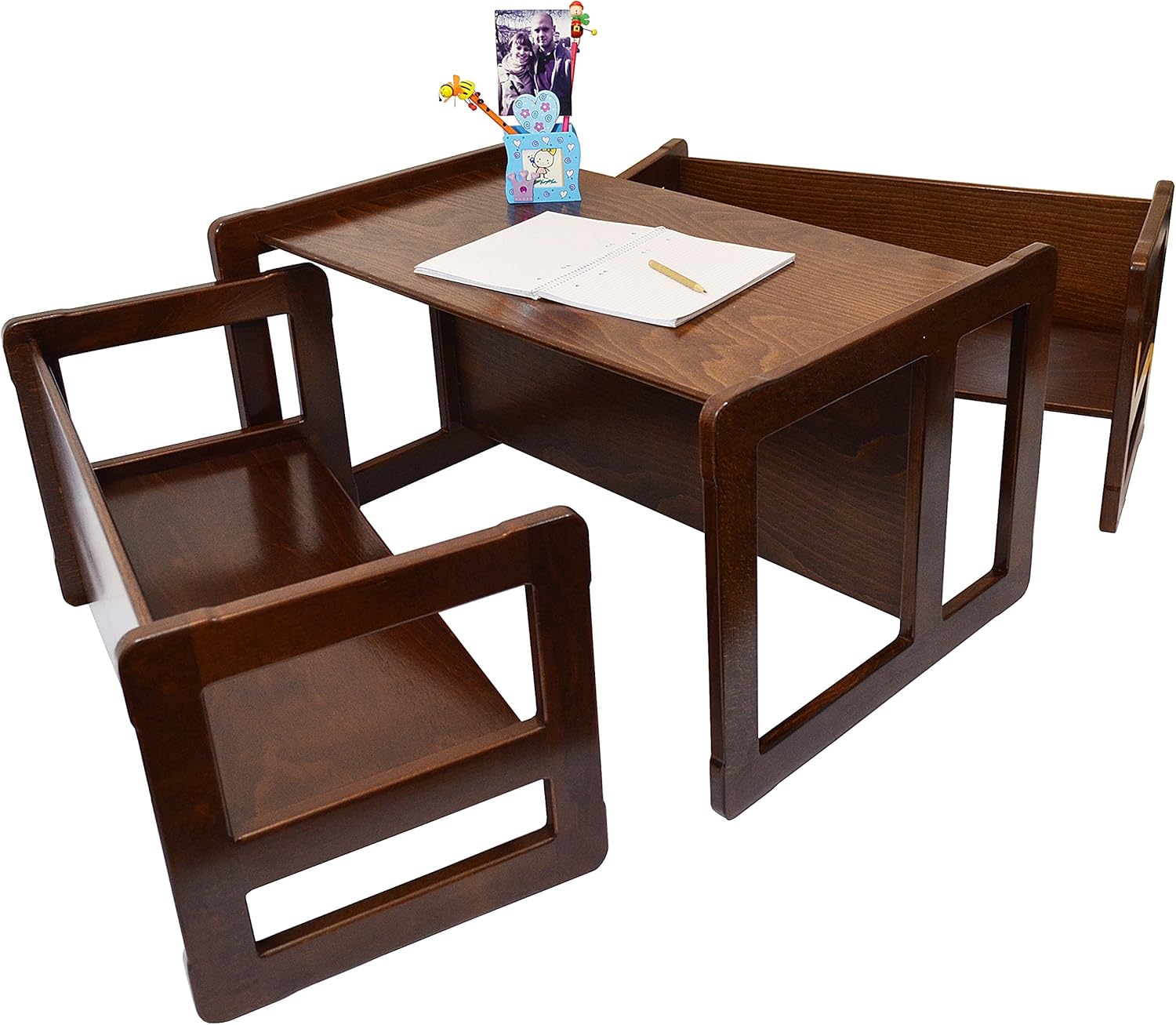 3 in 1 Childrens Multifunctional Furniture Set of 3, Two Small Benches or Tables and