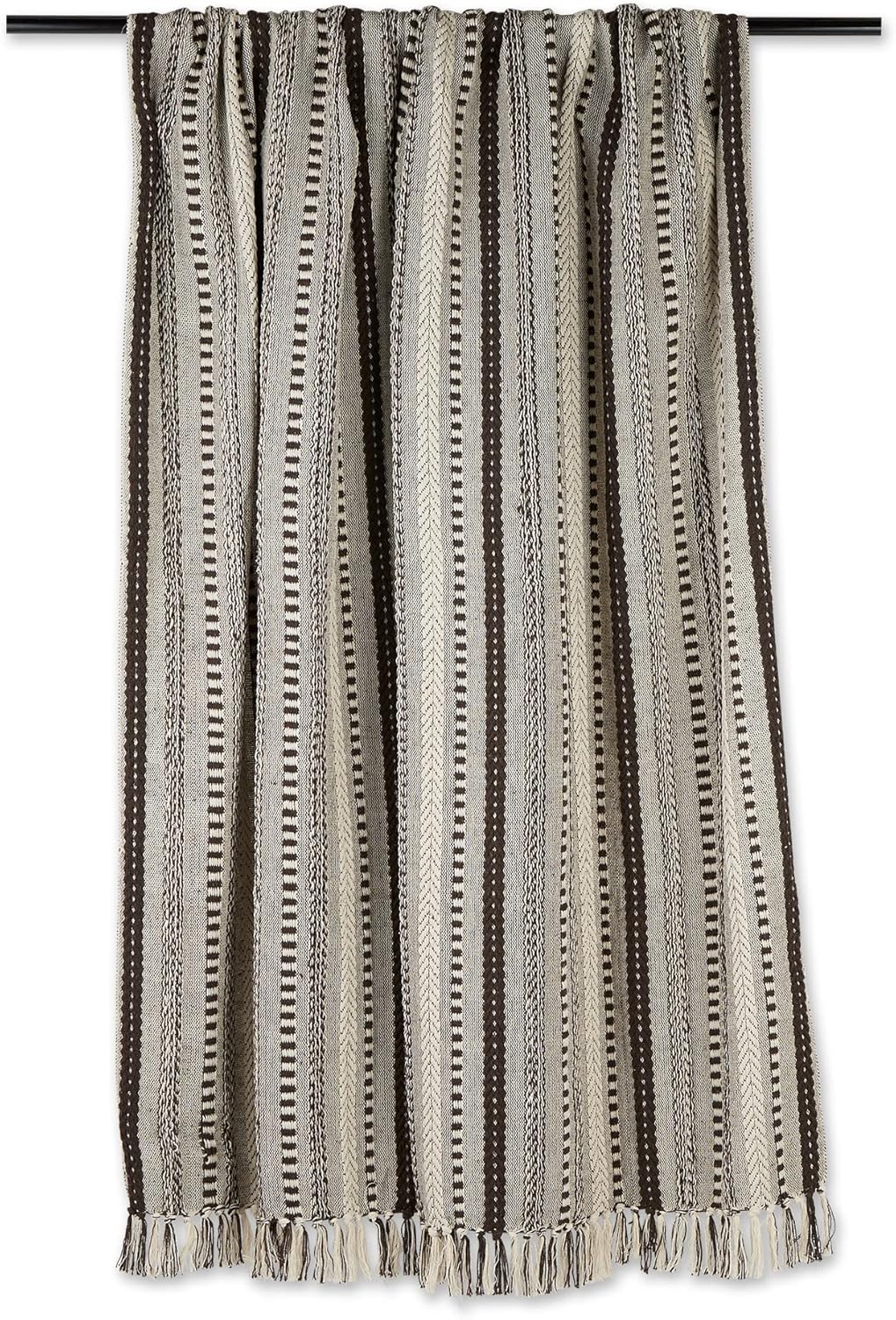 DII Braided Striped Decorative Throw Blanket, 50x60, Dark Brown - Image 2