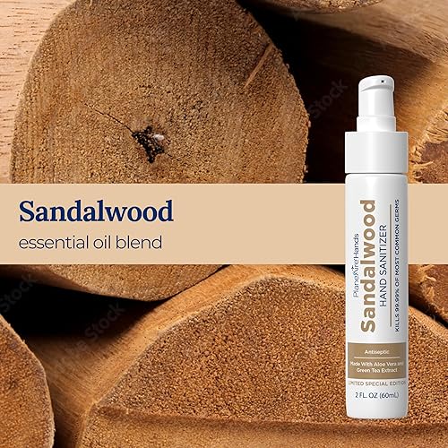 Miniatura 2 de Loción de sándalo desinfectante de manos  Esencial de viaje  Aprobado por la TSA  Loción hidratante para manos  A base de plantas y vegana