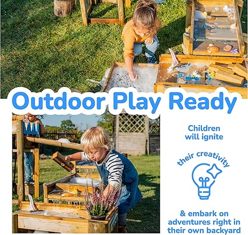 Miniatura 2 de Plum Discovery Mesa de Juego de Agua de Madera para Niños, Juguetes para Niños Pequeños, Mesa de Actividades Sensoriales, Juego al Aire Libre