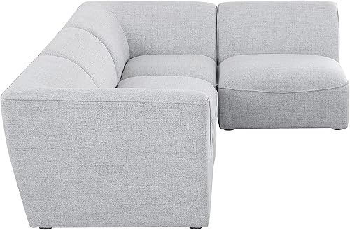 Miniatura 9 de Meridian Furniture Miramar Collection Modern  Modular tapizado con textura de lino contemporáneo, 109 pulgadas de ancho x 71 pulgadas de profundidad