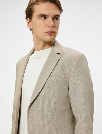 Blazer Ceket Slim Fit Cep Detaylı Düğmeli