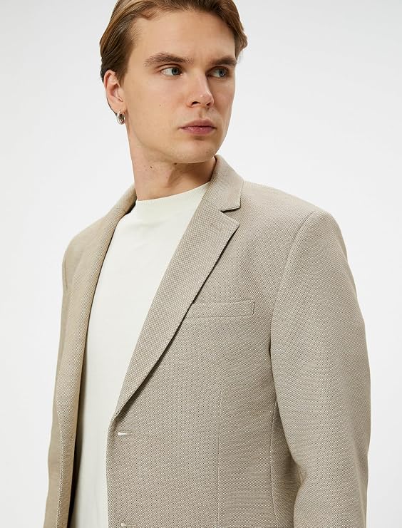 Blazer Ceket Slim Fit Cep Detaylı Düğmeli