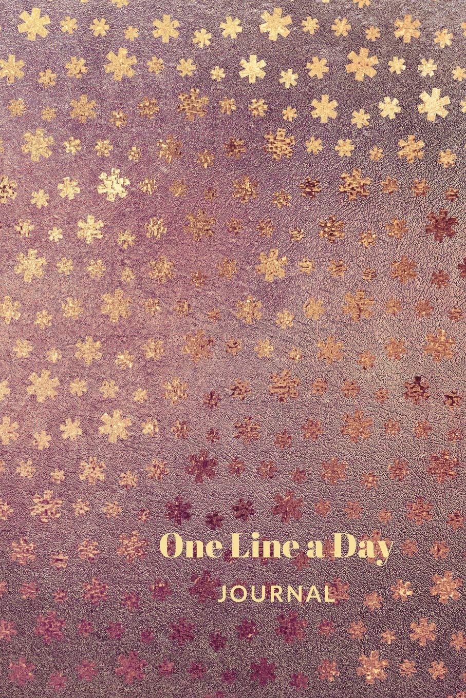 One Line A Day Journal: Pretty Stars One Line A Day Journal To Write In, Five-Year Memory Book, Diary, Notebook, Lined Blank Pages (Rose Gold Style)
