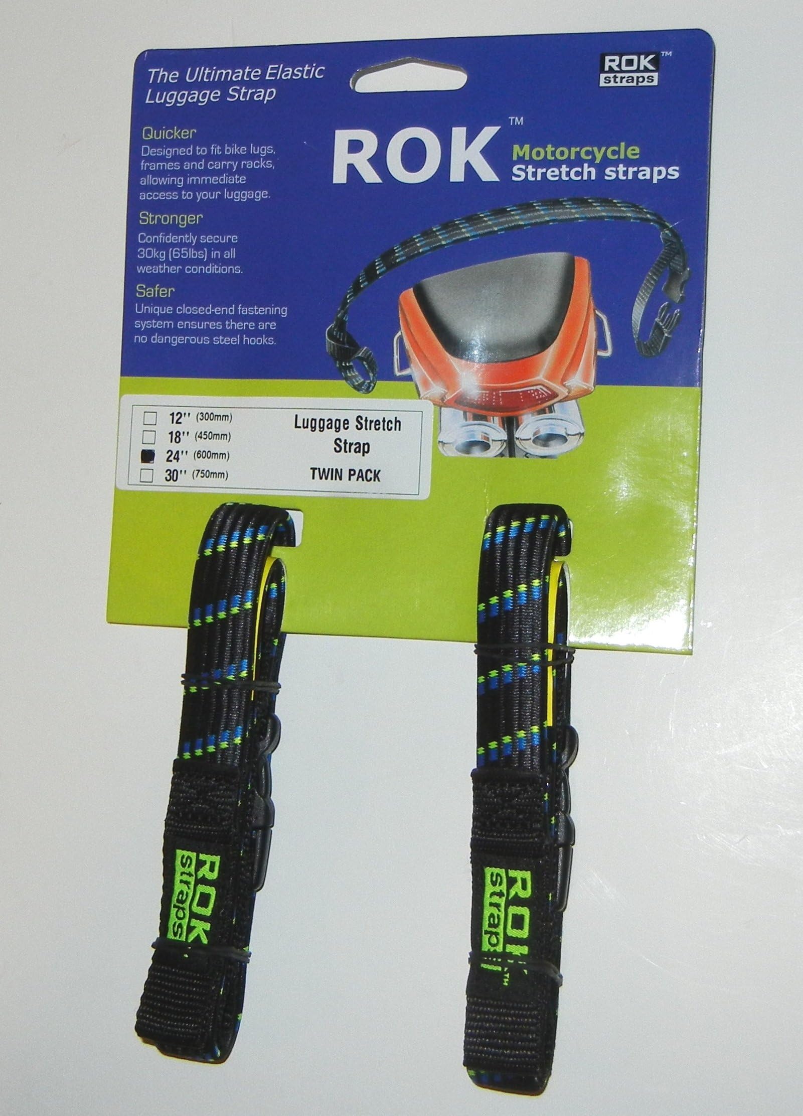 ROK Straps 24" x 3/4" Motorbike Luggage Stretch Strap 2
