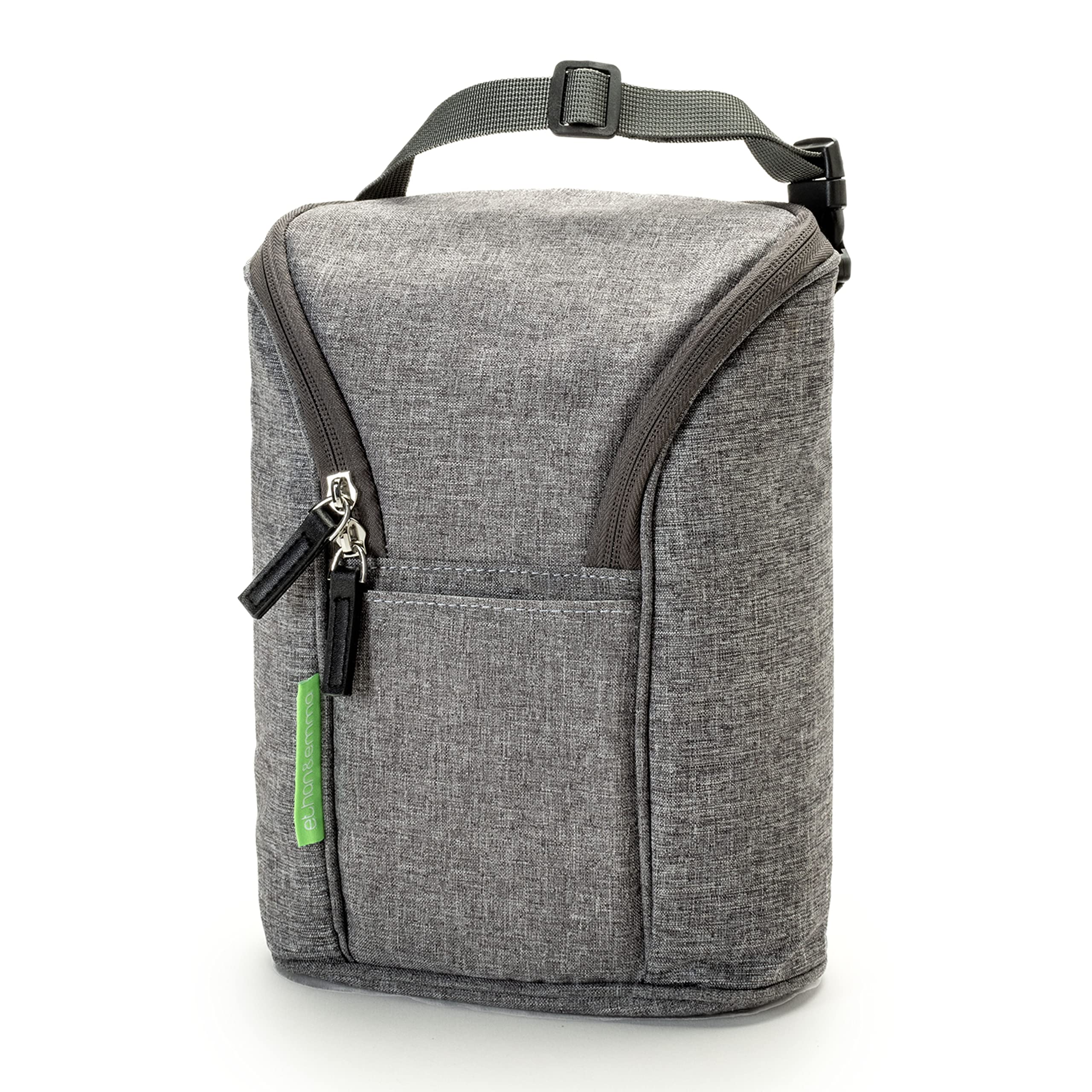 Ethan & Emma Insulated Baby Cooler Bag. Grey Bottle Bag to Keep Baby Bottles Cold Or Warm. Perfect to Travel, Grab & Go