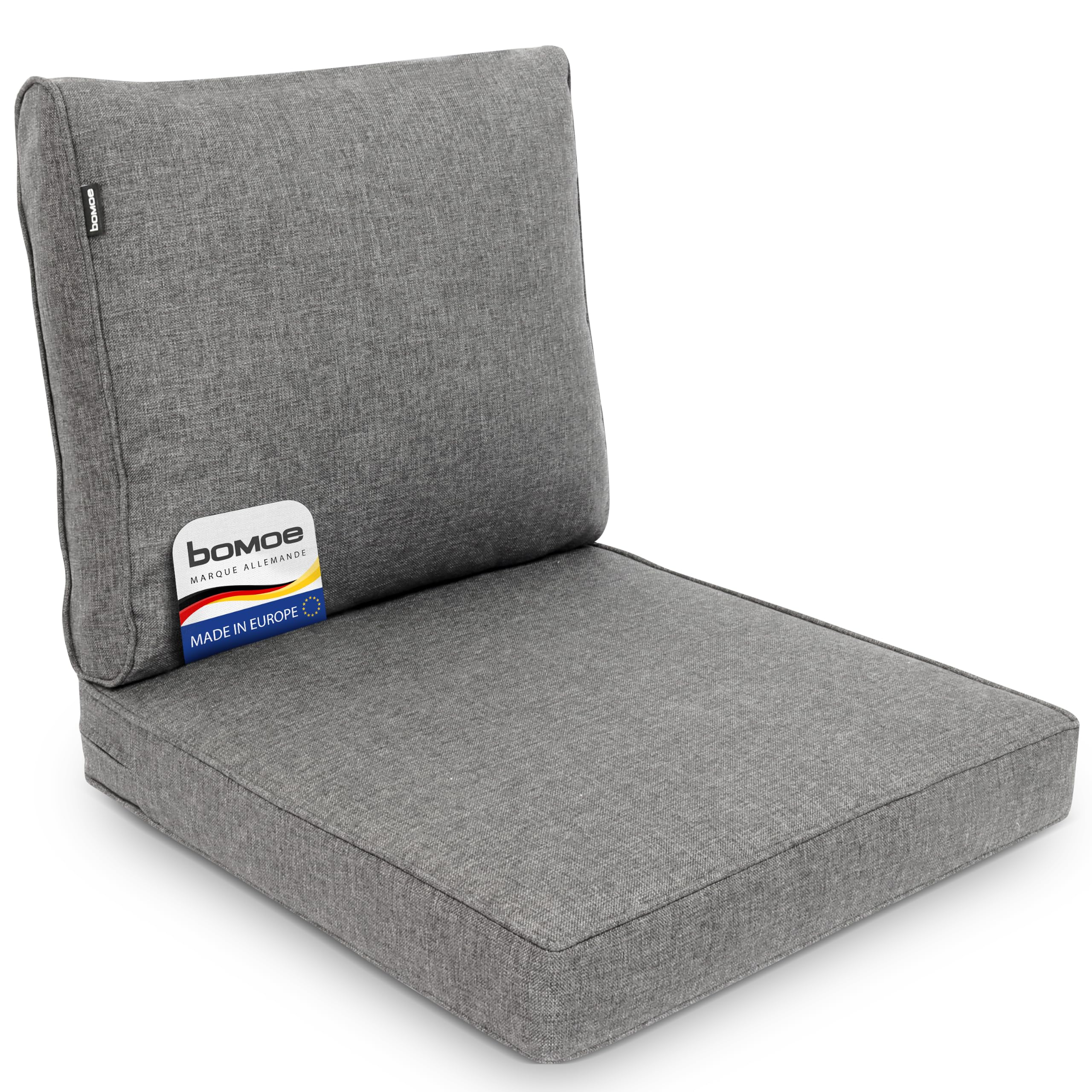 BOMOE Premium Lot de 2 Coussins Jardin Protection UV Lavable pour Fauteuil