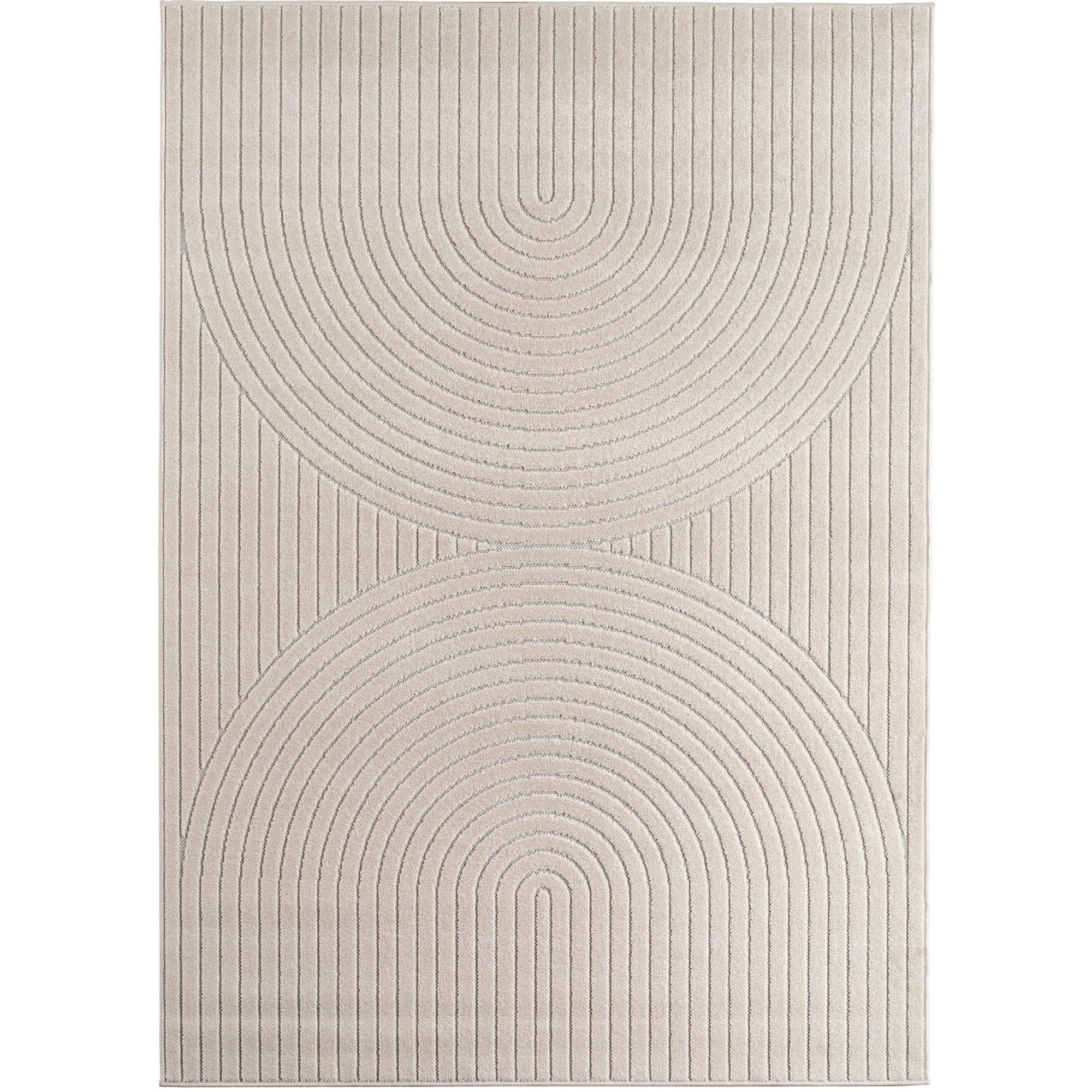 SIMPEX Tappeto 240x340 cm XL Crema, Pelo Corto con Effetto 3D Alto-Basso, Motivo Boho Scandinavo, per Interni o Esterni