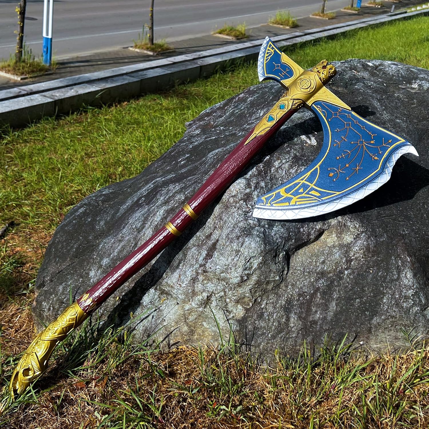 Wuton Axe 1:1 Replica Real Metal 38inch Stainless Steel Game Weapon Cosplay Prop