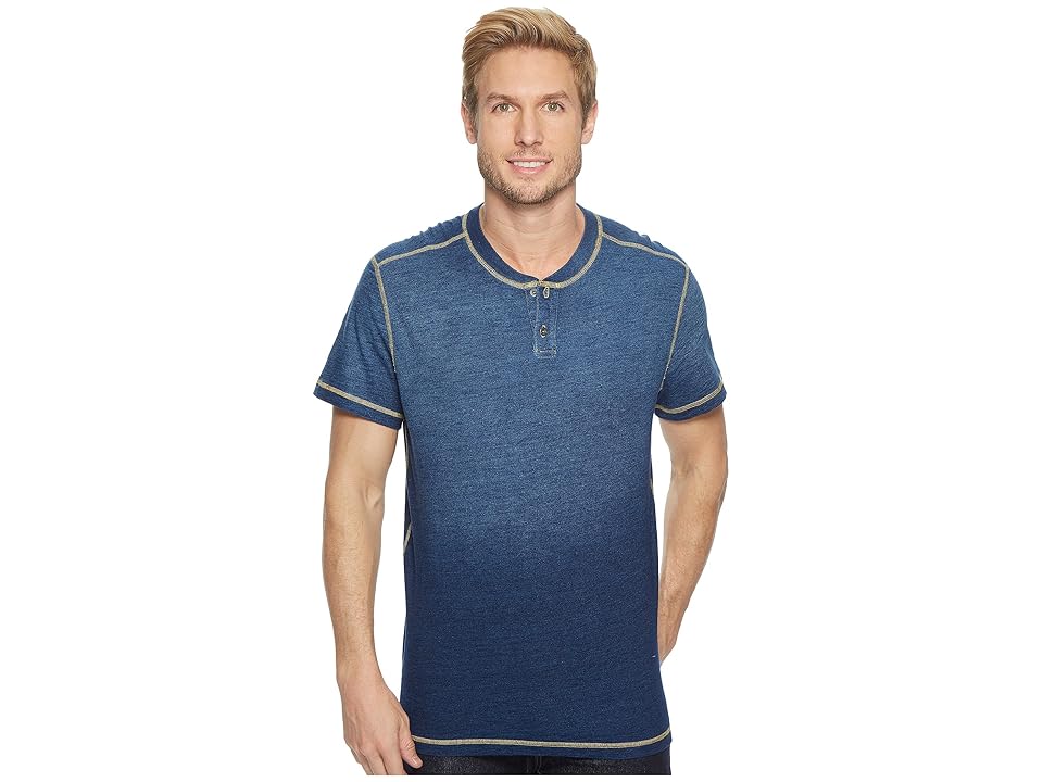 

Agave Denim Durban Short Sleeve Three-Button Henley (Deep Indigo) Men's Short Sleeve Pullover, Gray