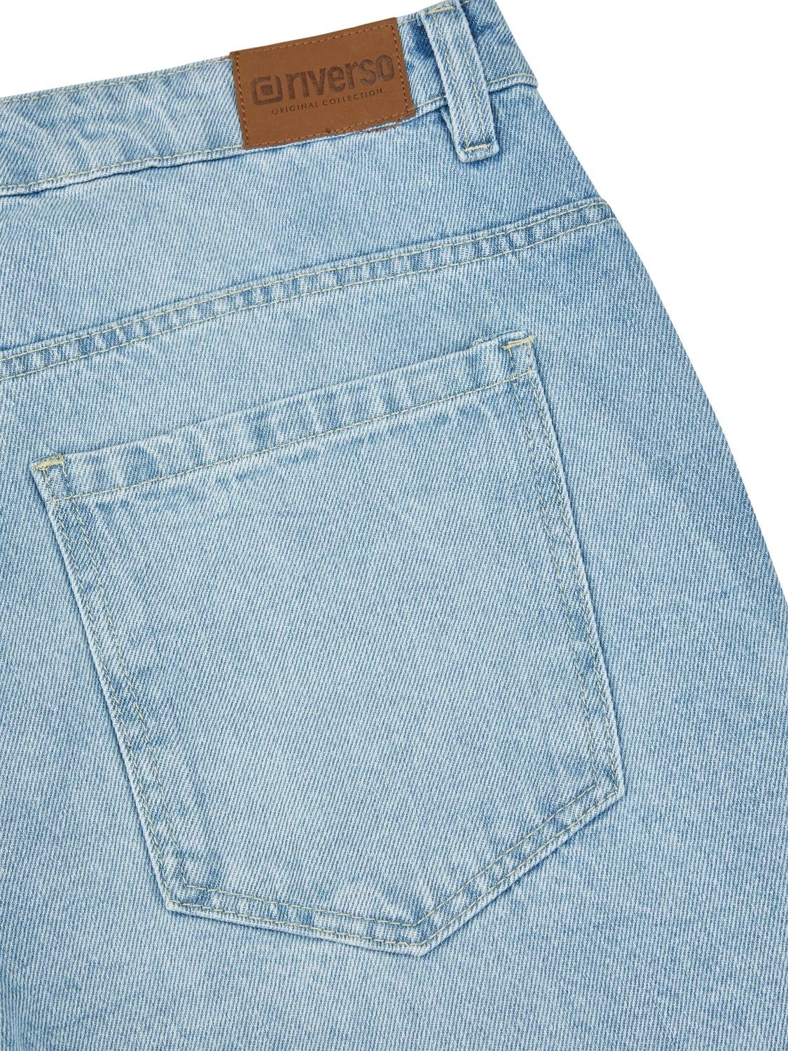 riverso Jeansy męskie Loose Fit RIVAshton krótkie spodenki letnie denim bawełna jednokolorowe niebieskie szare S M L XL XXL