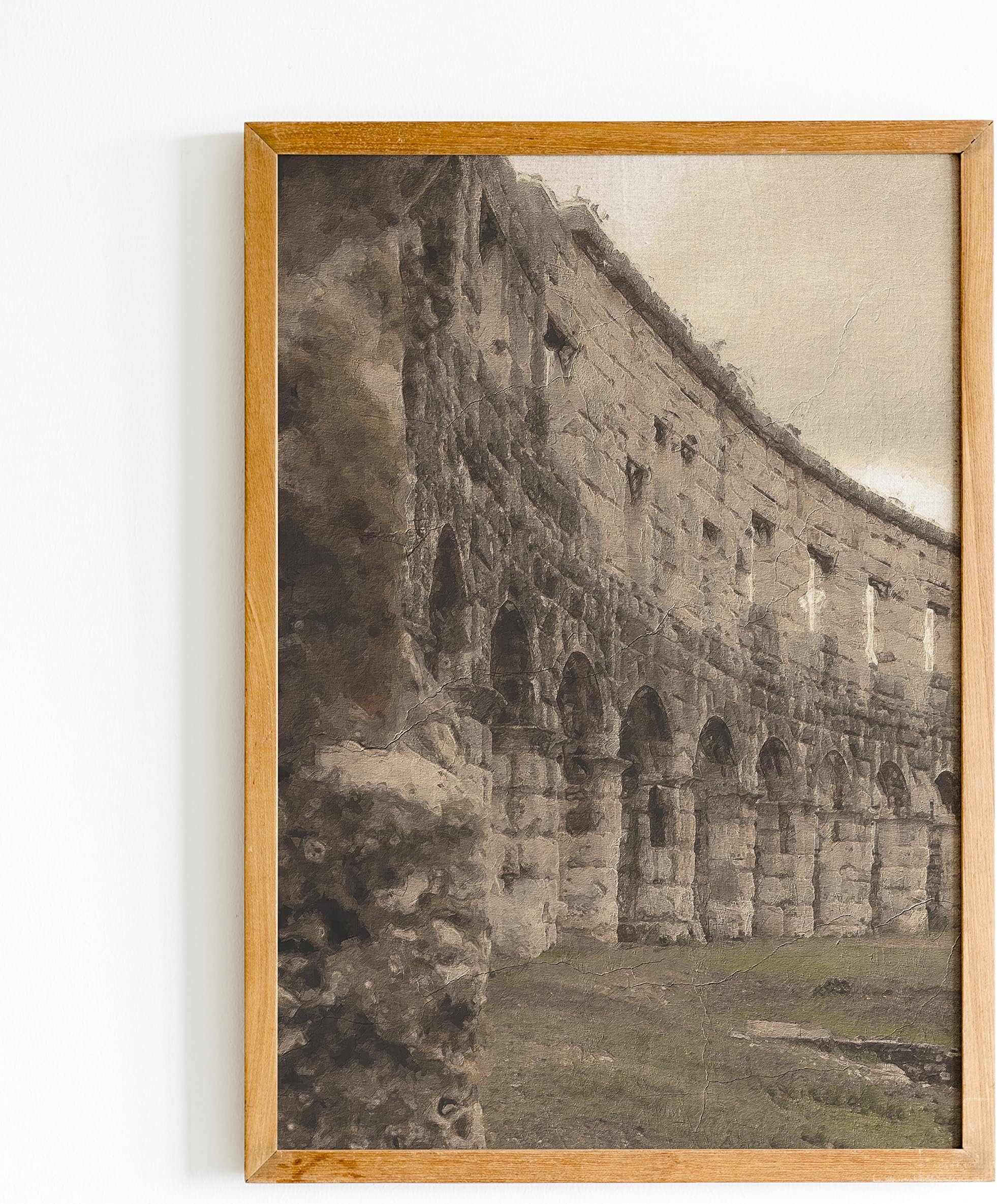 GOOD VIBES-Vintage Architecture Print, Vintage Wall Art, Historical Print, Antique Print, Aesthetic Decor, Rustic Art Print, Living Room, Office Decor 12x18 Framed (Black frame)