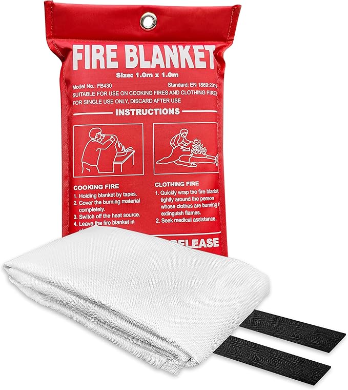 Ecoey Fire Blanket, Fiberglass Fire Blanket for Home
