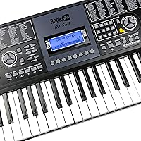 Vista 8 de Teclado electrónico RockJam de 61 teclas superkit con soporte, taburete, auriculares y fuente de alimentación