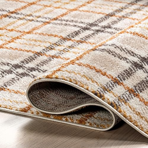 Miniatura 6 de nuLOOM Noelani - Alfombra de área, 4 x 6 pies, naranja y gris