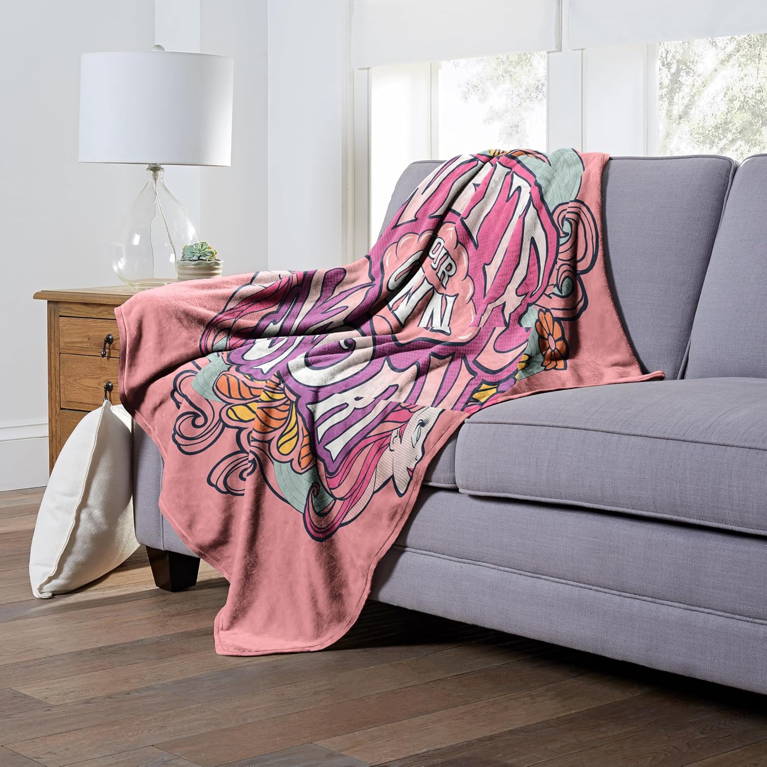 Northwest Little Mermaid/Ariel Silk Touch Throw Blanket, 50" x 60", Pyschadelic Ariel
