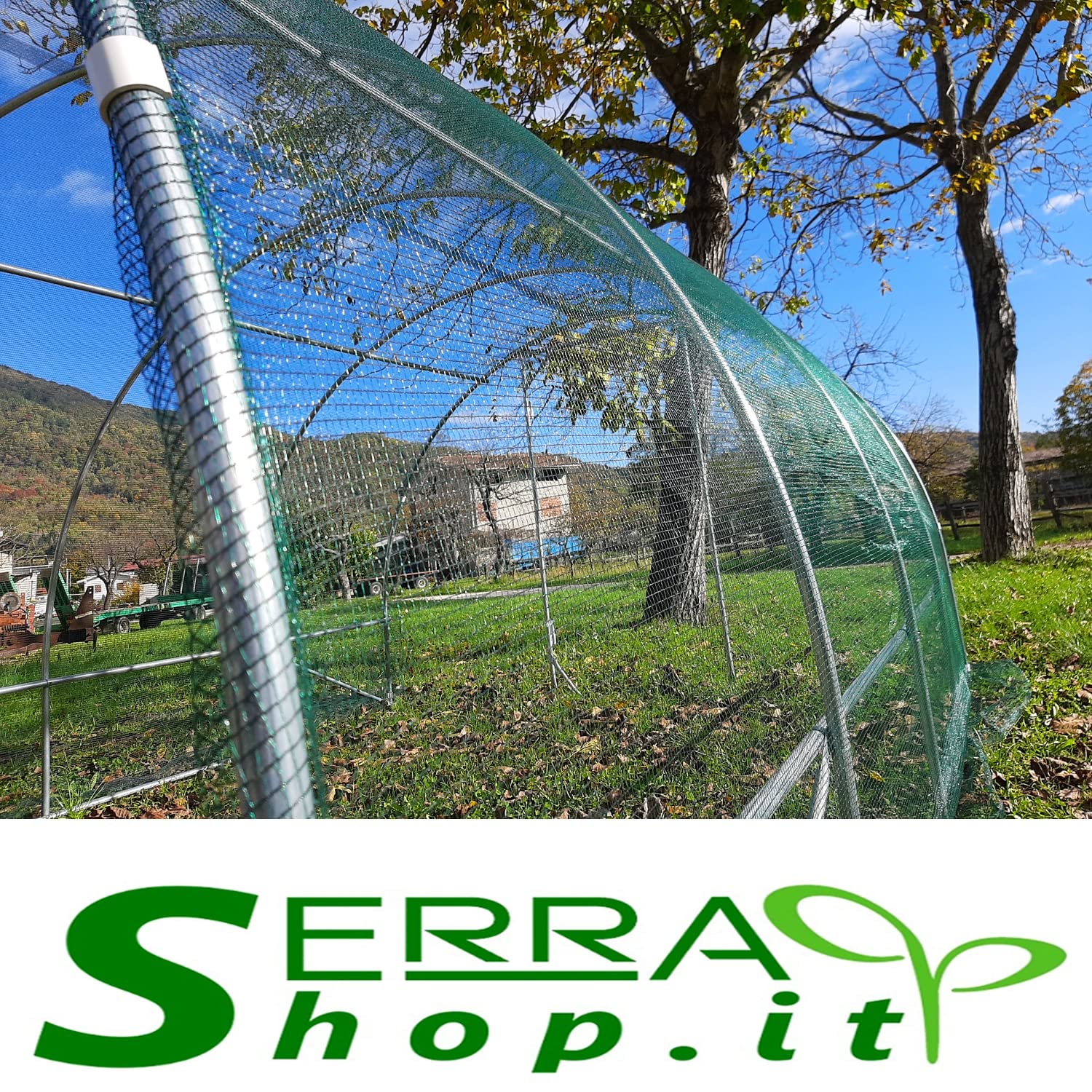 Serrashop Tunnel 3x6m con Rete antigrandine Made in Italy carport Garage Auto Protezione Tempesta Box