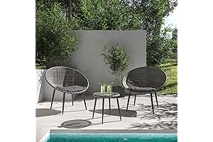 Belleze Patio Furniture: Luxurious Rattan Bistro Set for Outdoor Elegance