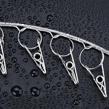 Toplife Clothes Hanger with 10 Clips, Stainless Steel, Windproof, for Drying Socks, Bras, Underwears, Baby Clothes, Hats, Scarfs, Towels, Pants and Gloves, Set of 4 (Outdoors)