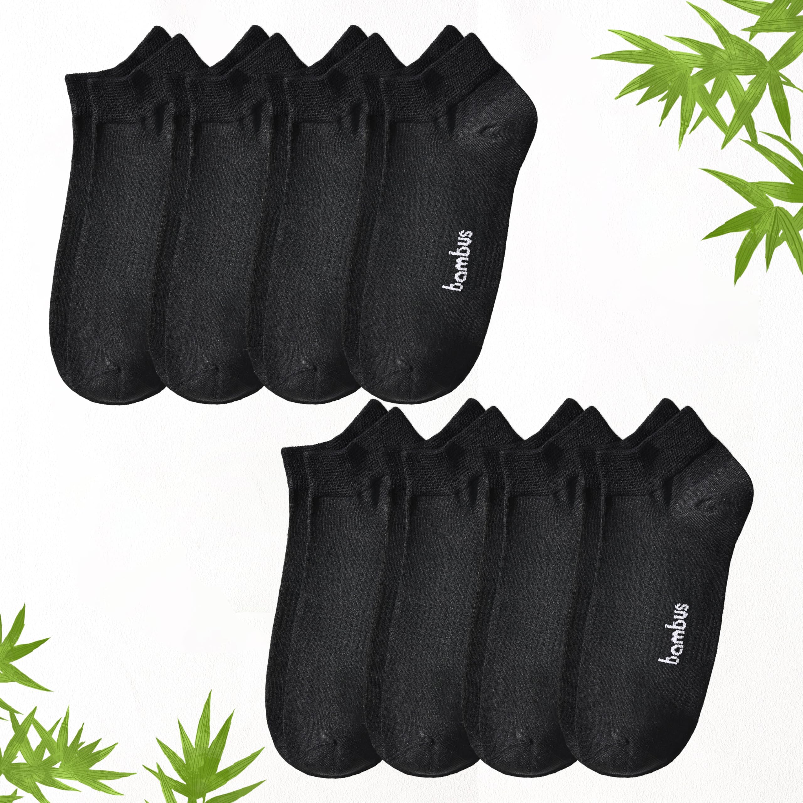 Jeasona 8 Pares Calcetines Bambu Hombre 39-42 Calcetines Tobilleros Hombre Negro para Diabeticos Antisudor Transpirables Finos sin Goma Meias Homem Verano