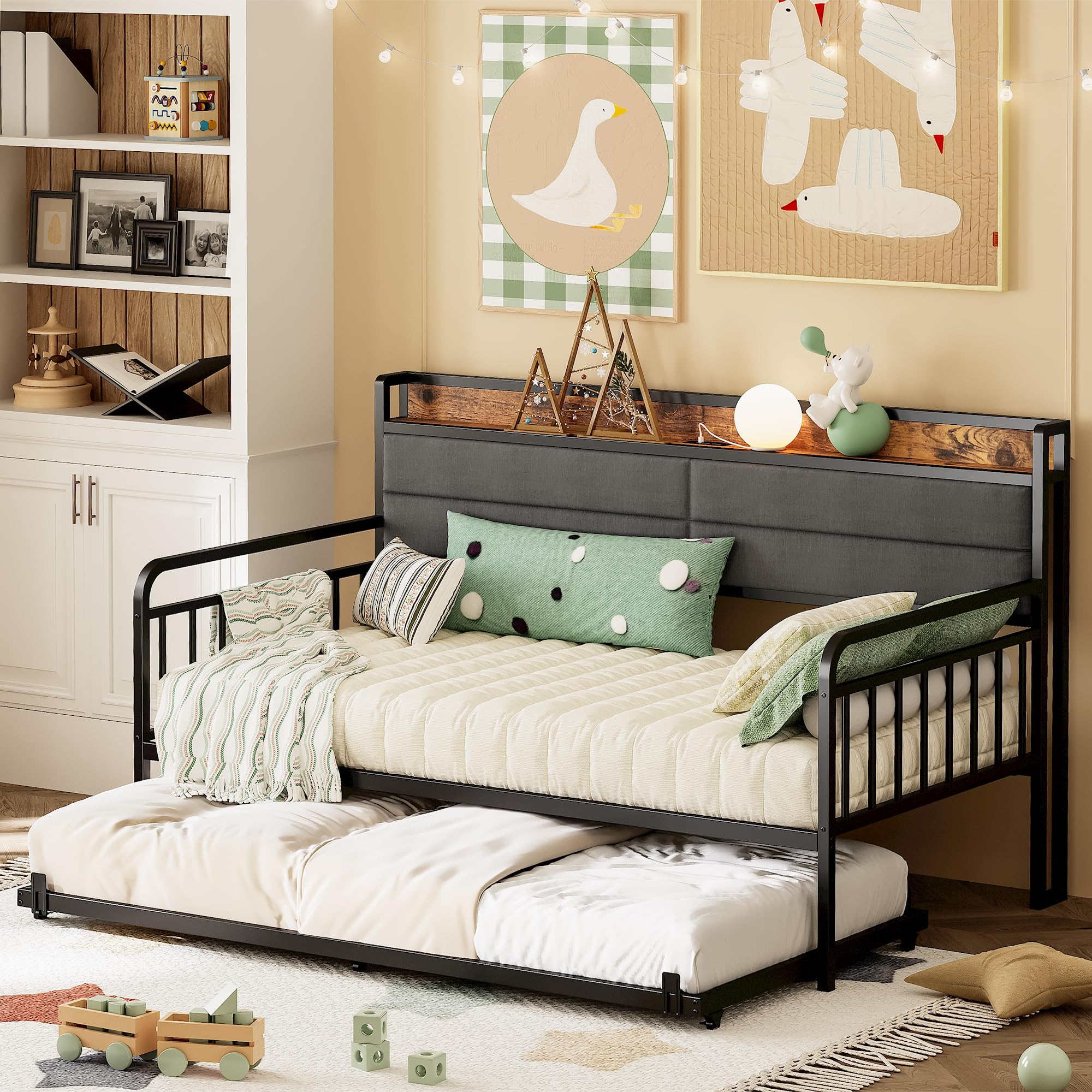 LIKIMIO Twin XL Daybed with Trundle