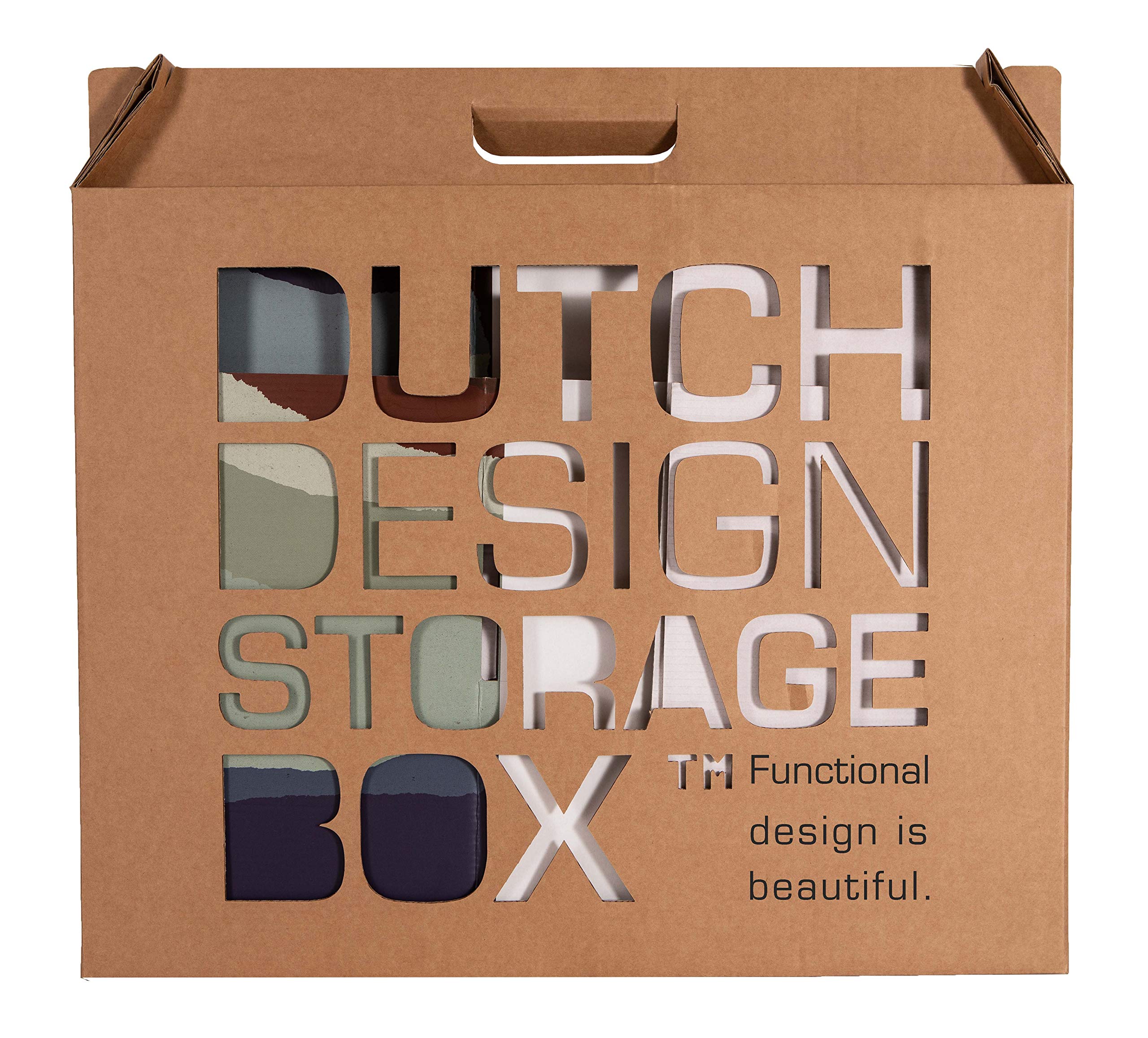 Dutch Design Brand Opbergdoos met deksel - opbergdozen - FSC-gecertificeerd, recyclebaar karton (afmetingen: 38,9 x 31,8 x 21,1 cm) (Art Deco Night Sky
