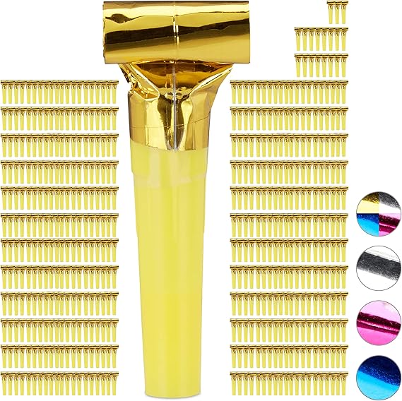 24 Matasuegras Con Flecos Brillantes - Para Fiestas Y Celebración
