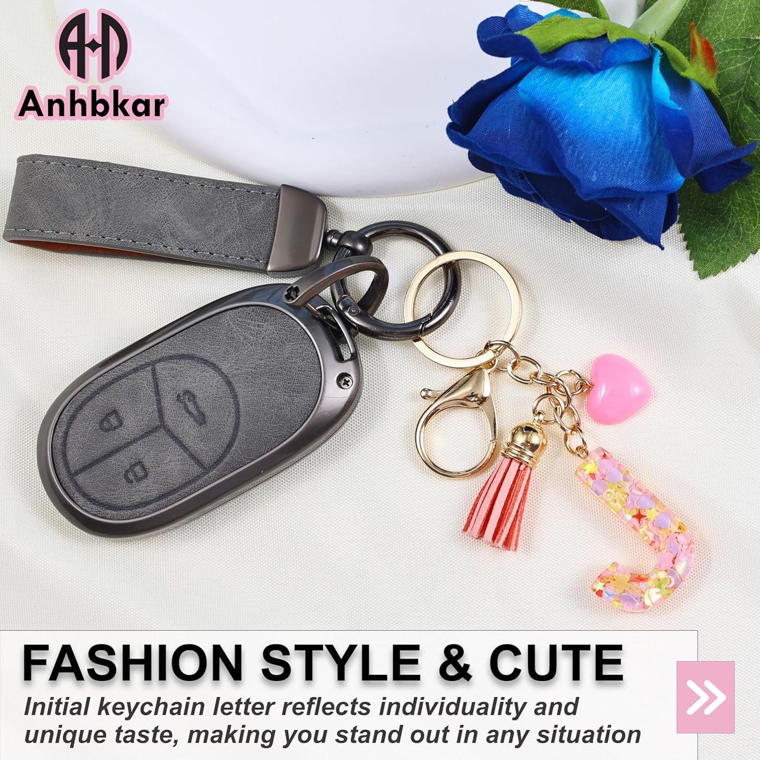 Alphabet Initial Letter Keychain Cute Heart Resin - Letter Keychain for Backpack Charms - Initial Keychains for Women - Image 4