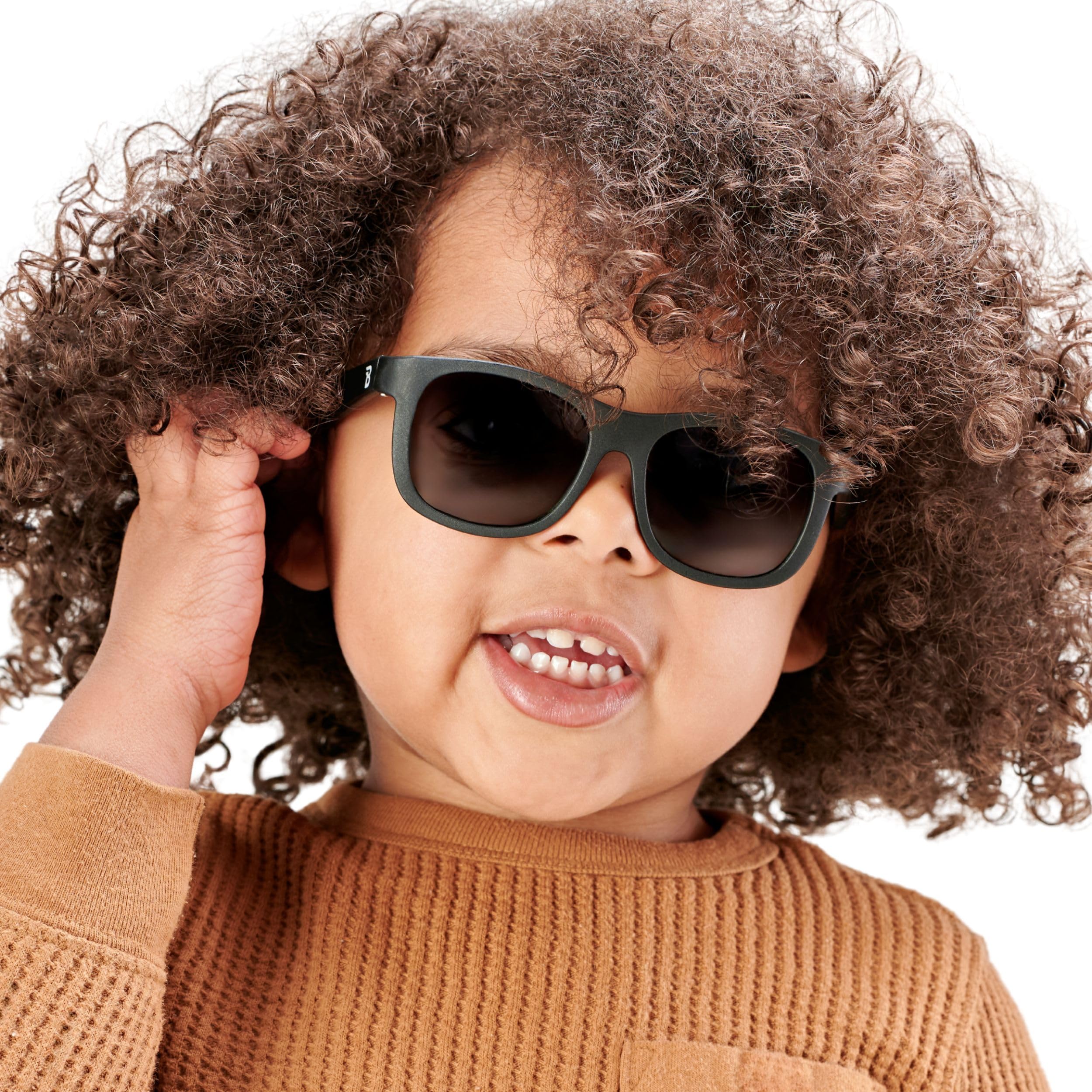 Babiators Polarisierte Navigator-Sonnenbrille, Jet Black Smoke (Alter 3–5 Jahre)
