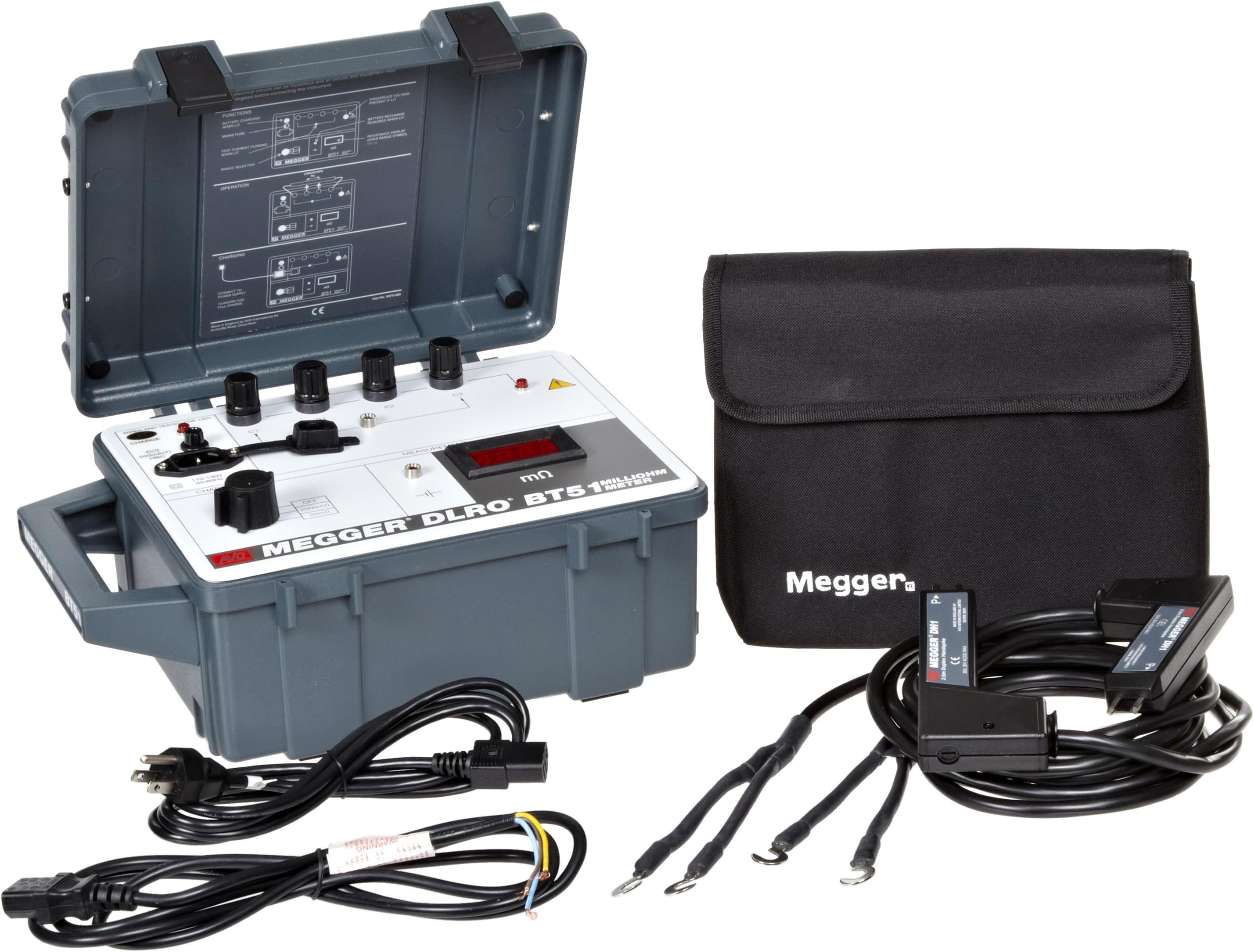 Megger BT51/120 Digital Low Resistance Ohmmeter, +/-0.1% Accuracy