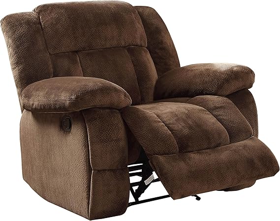 Homelegance Laurelton 43" Microfiber Glider Recliner, Chocolate Brown
