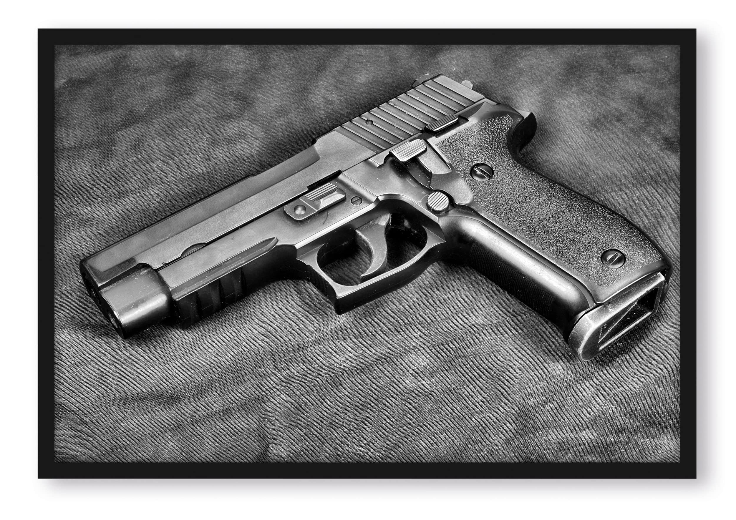 Armes à pistolets, poster dans un cadre photo, format 80 x 60 cm, impression d'art encadrée