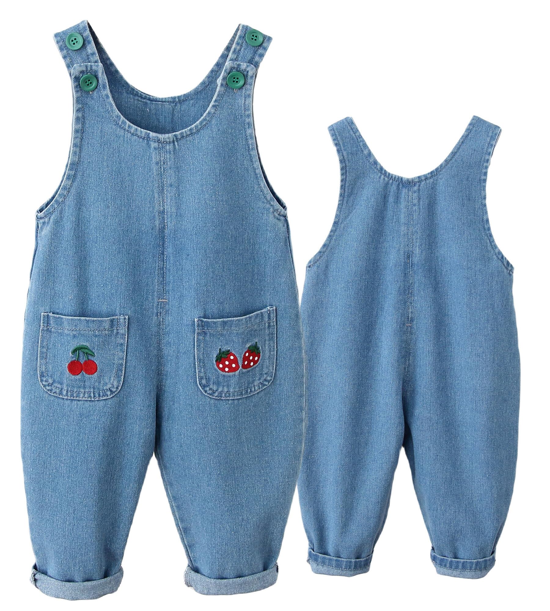 Mädchen Overall Shorts Denim Look - Sommer Overalls Mit Verstellbaren Trägern