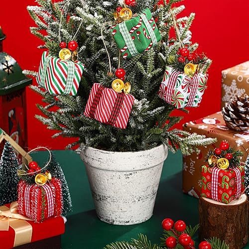 Miniatura 4 de 12 mini cajas de regalo para árbol de Navidad, adornos de árbol de Navidad, decoración de regalo de Navidad, adornos de Navidad colgantes con