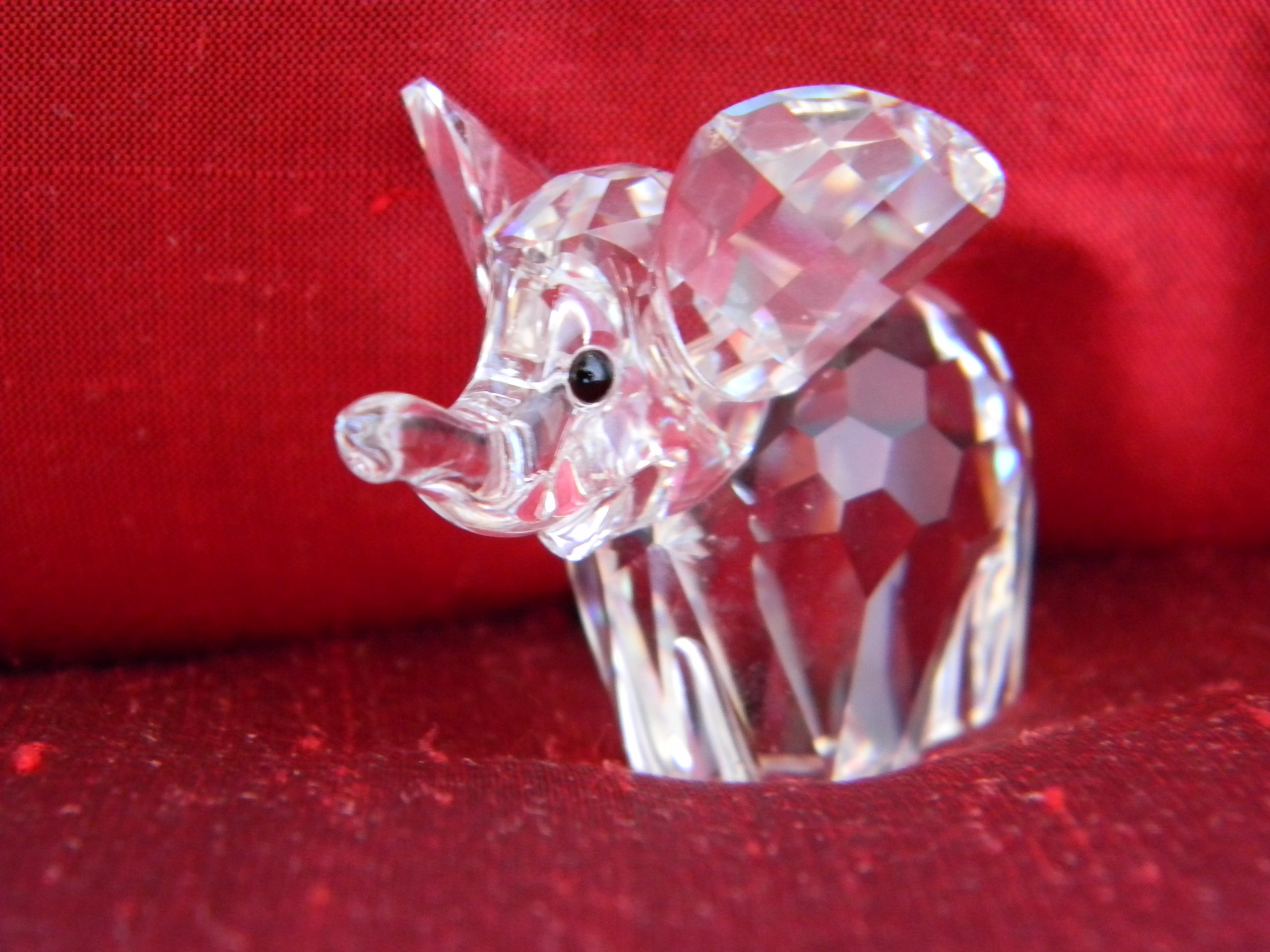 Amazon.com: Swarovski Silver Crystal Frosted Tail Baby Elephant