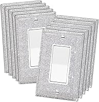 Vista 8 de 4 piezas de diamantes de imitación de imitación de madera de grano de pared cubierta de interruptor de luz de palanca, cubierta decorativa duradera