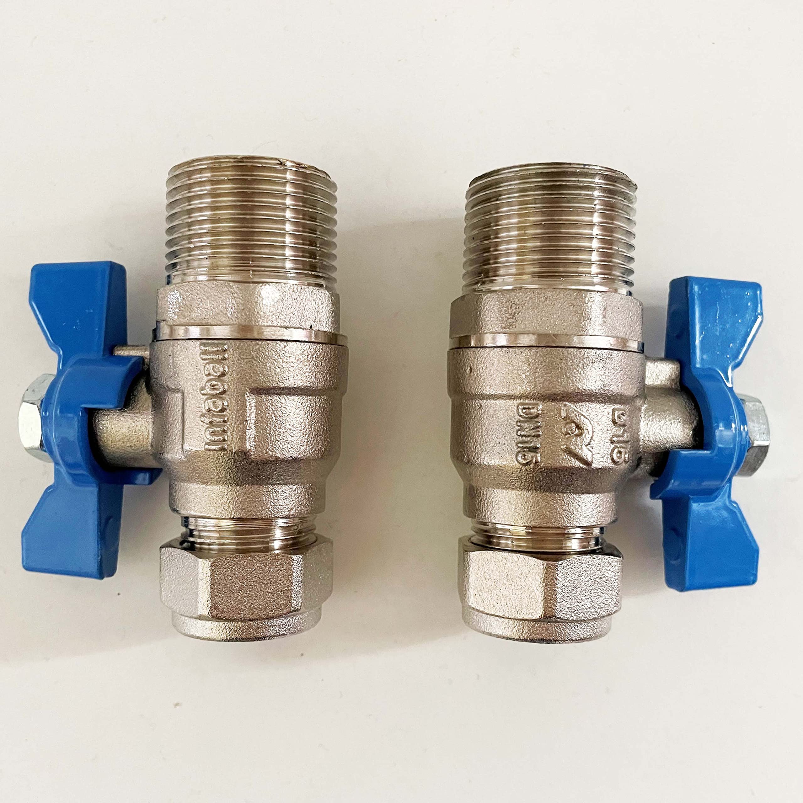 Water Softener Full Flow Isolation Lever Valves 15mm (Pair)