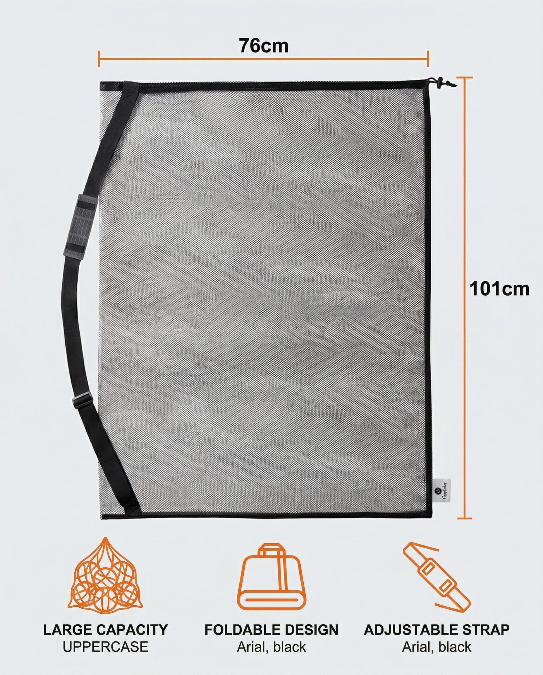 Sacca Rete Porta Palloni Grande Pieghevole, Borsa Sportiva Robusta con Coulisse e Tracolla per Calcio, Pallacanestro, Pallavolo, Rugby