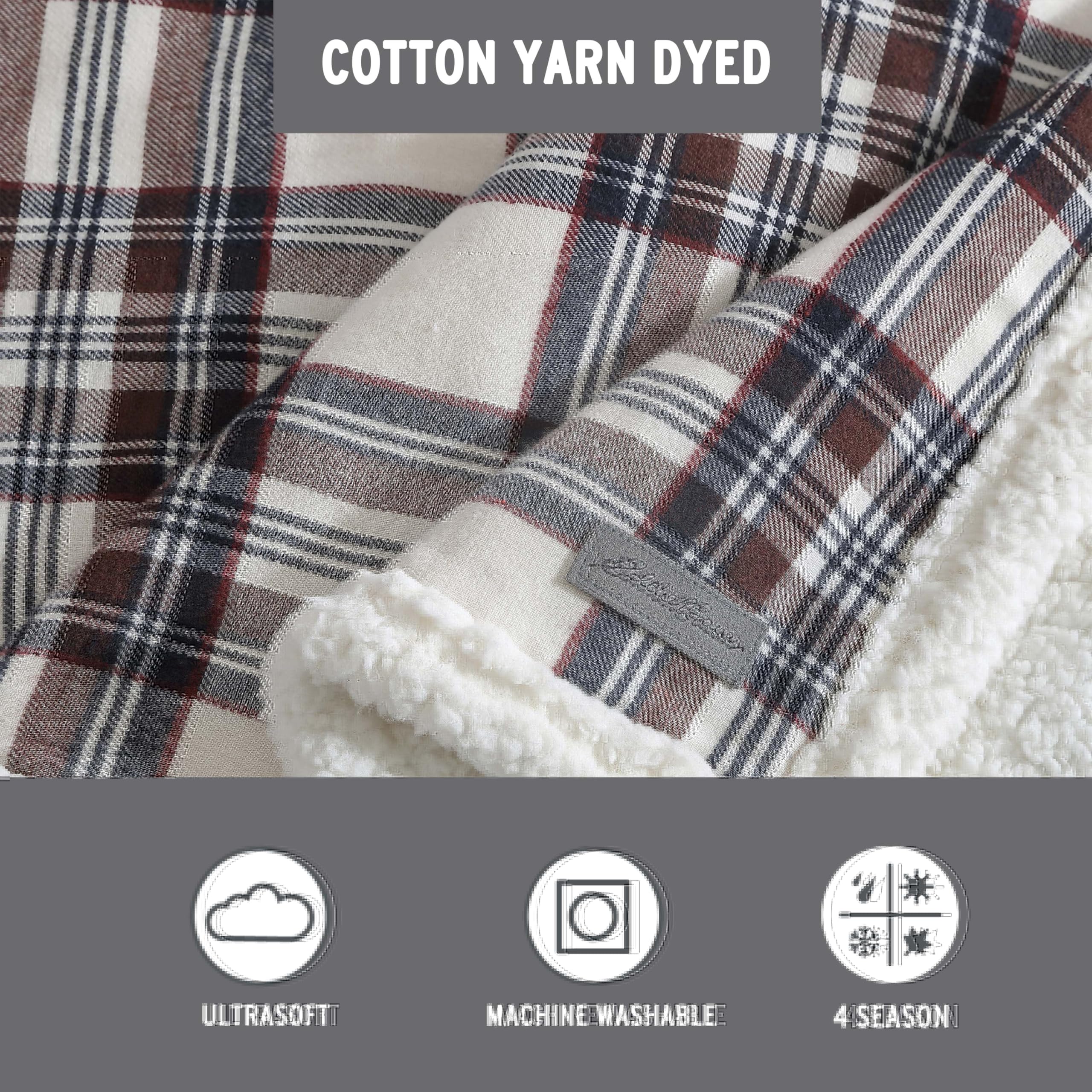Eddie Bauer, Throw Blanket, Super Soft Reversible Sherpa Fleece Bedding, Ideal Christmas & White Elephant Gifts - Image 2