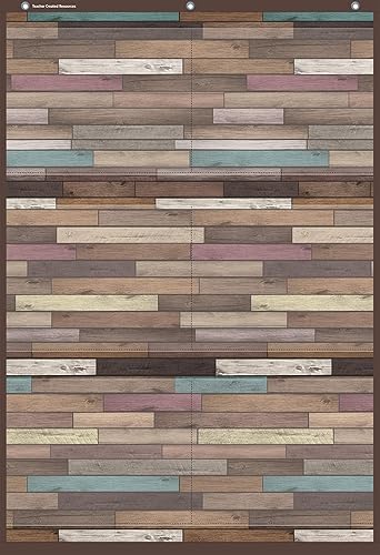 Teacher Created Resources Tabla grande de 6 bolsillos de madera recuperada (26 x 38 pulgadas) (TCR20326)