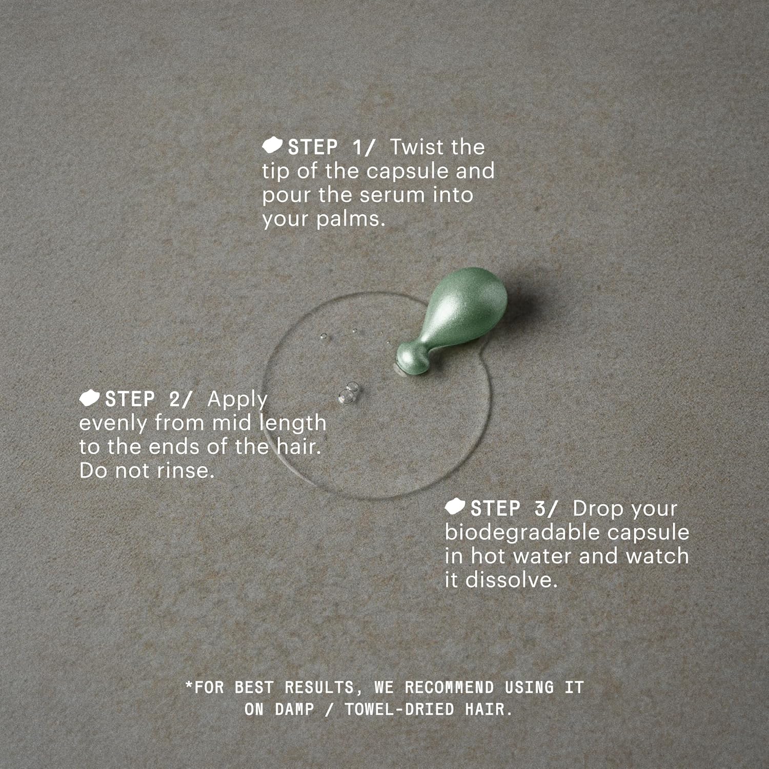 Remilia Hair Serum Capsules with Amino Acids & Vegan Detangling Brush for Natural, Straight, Curly, Wet, & Dry Hair