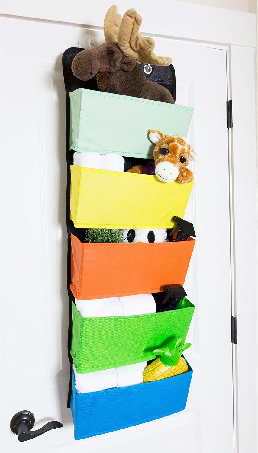 Youngever Wall Organizer Wall Hanging Organizer, 5 Assorted Color Pockets