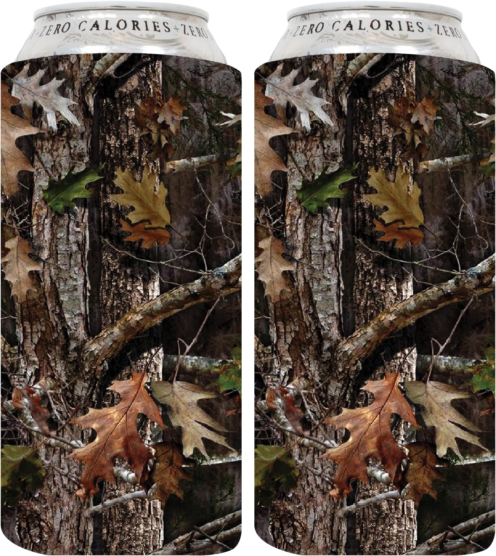QualityPerfection Can Cooler Sleeves (2 Units) 16 oz Neoprene Blank Beer Coolers Thick Fabric Tall Beer Collapsible Drink Holder, Thermocoolers 16 ounce Tall Boy Can Holder (Camo Forest)