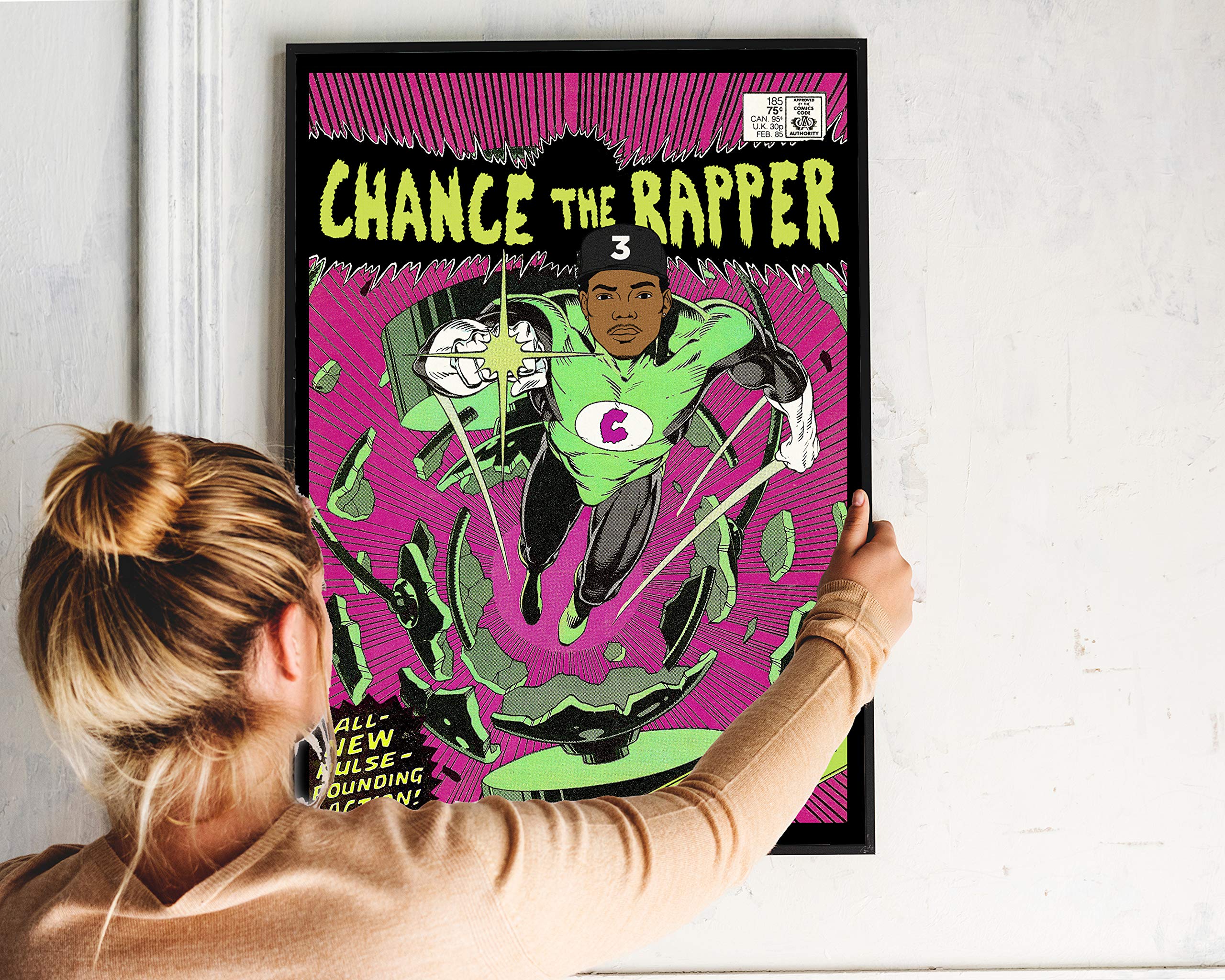 Tupac Comic Retro Muziek Poster, Ingelijst Muziek Muur Art