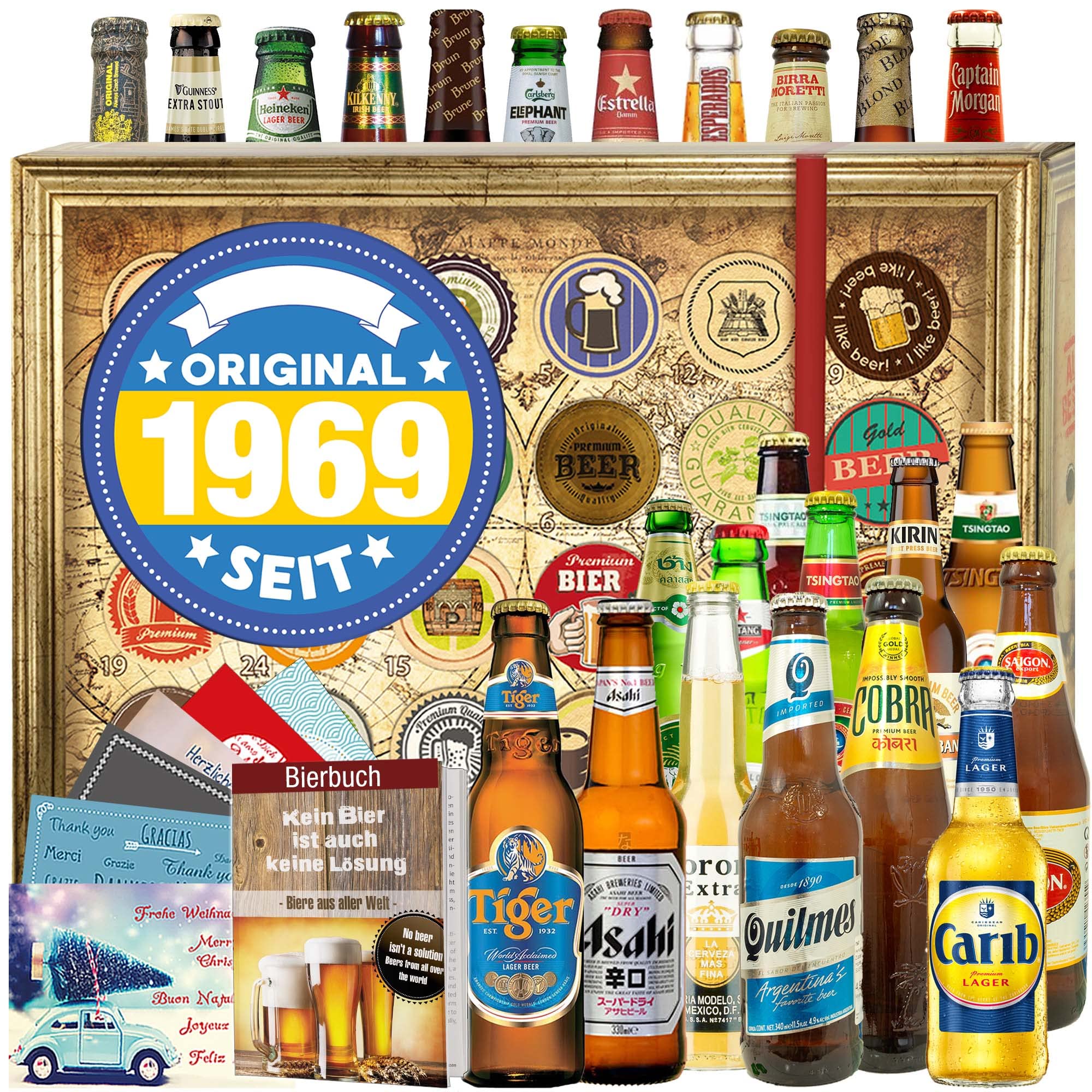 Original seit 1969 / Biere aus aller Welt 24x / Männergeschenk zum Geburtstag/Bier Adventskalender 2024 2025
