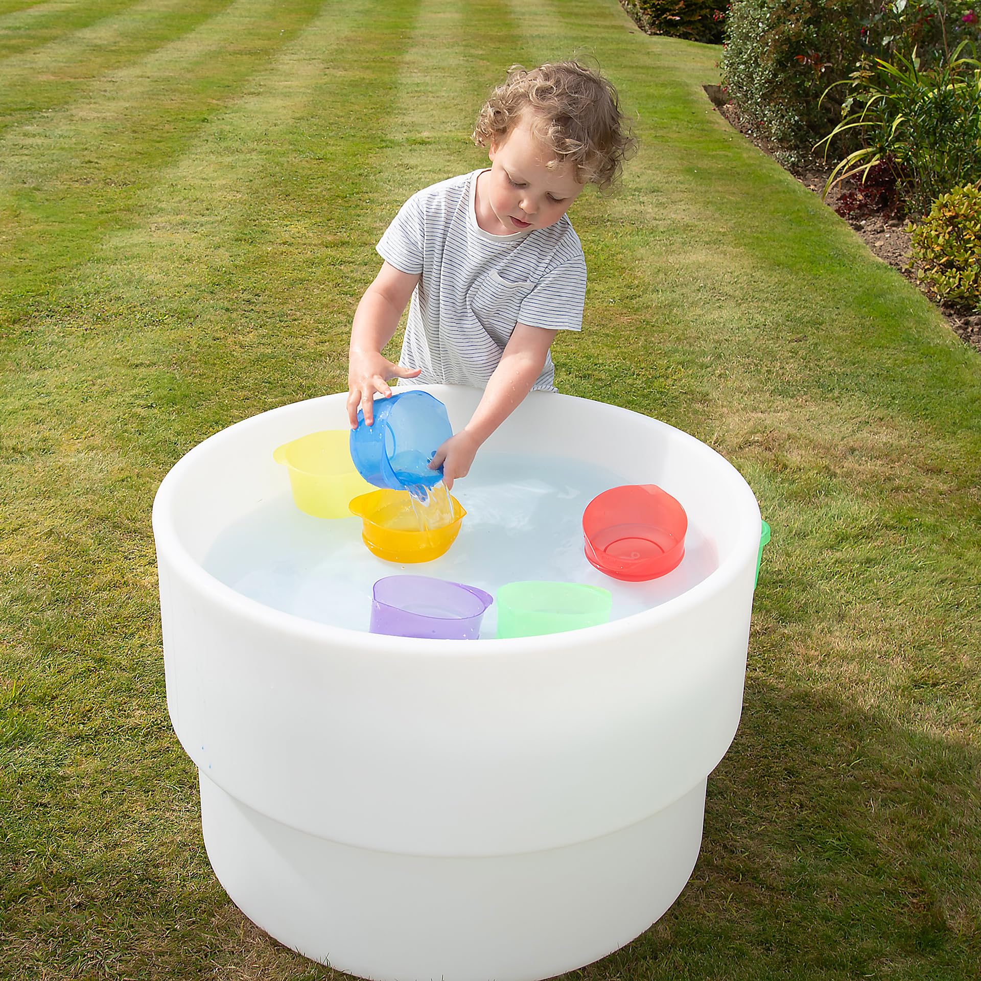 tickit Translucent Colour Stackable Deep Bowls, Set of 6 Pouring Bowls with Handles for Sand Water Play - Image 3