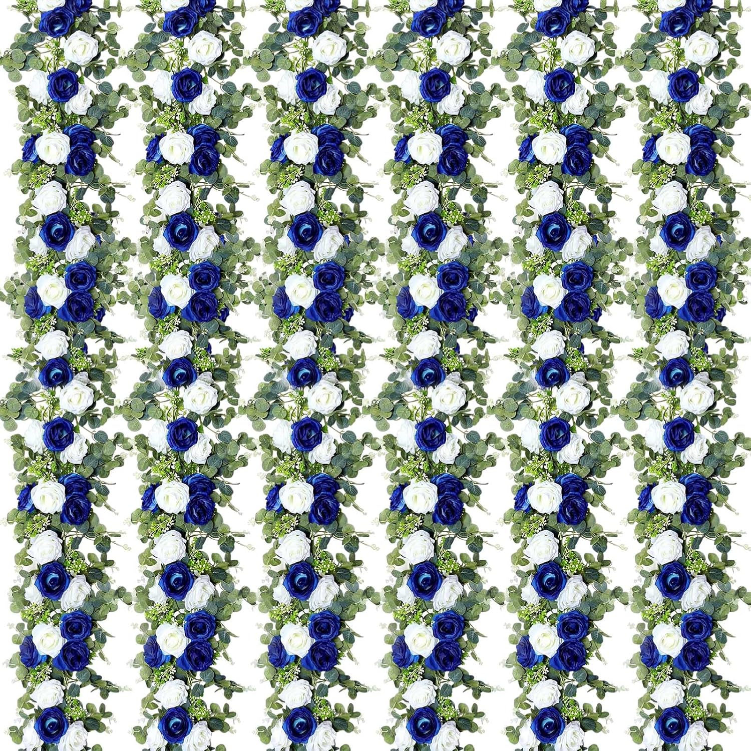 Riceshoot 4 Pack 26 ft Artificial Eucalyptus Vines Garland with Flowers Fake Floral Flower Garland Rose Wreath for Wedding Party Arch Table Decor Backdrop Decorations(Light Pink)